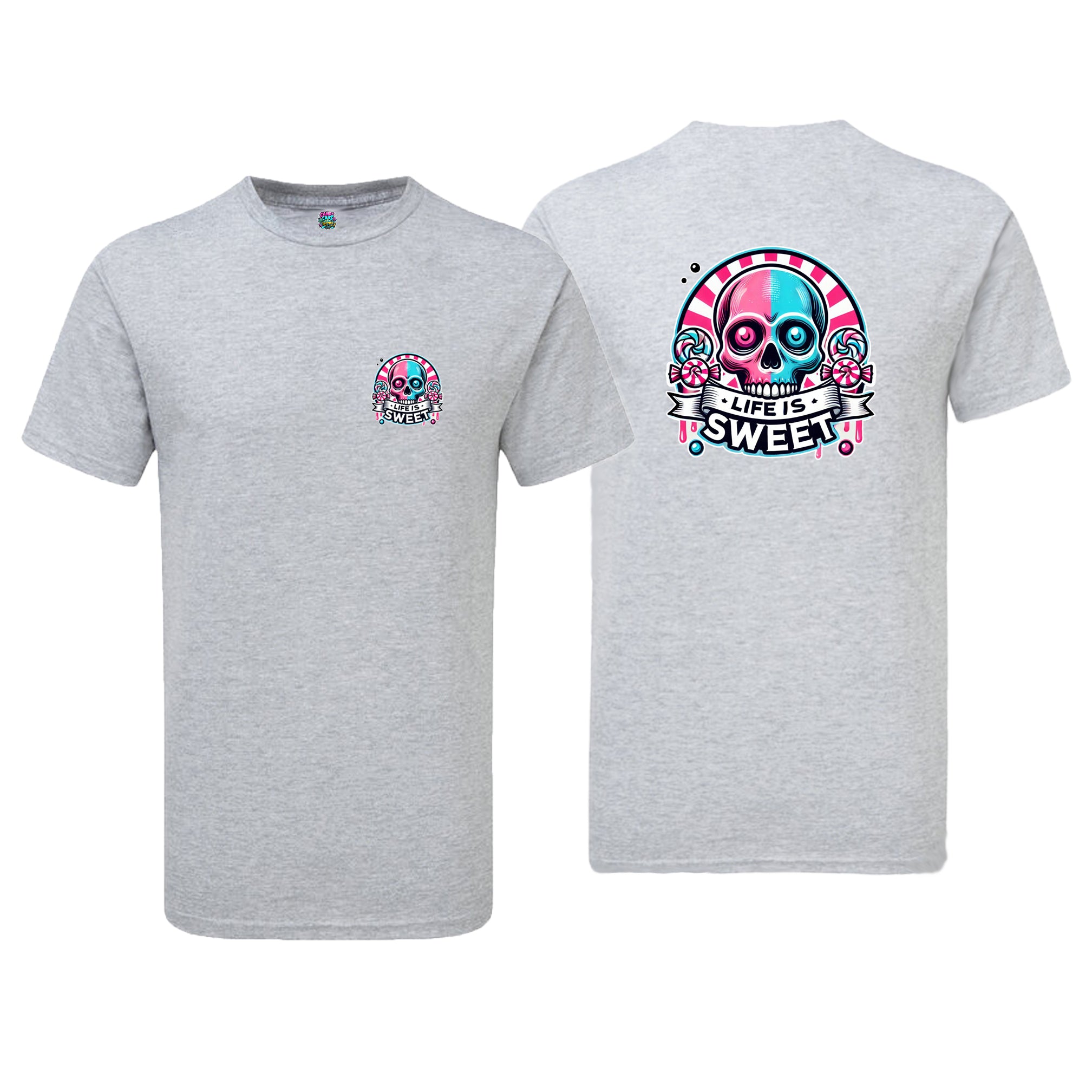 Candy Cabs Life Is Sweet 'Skull' (Stripes) Men's Tshirt