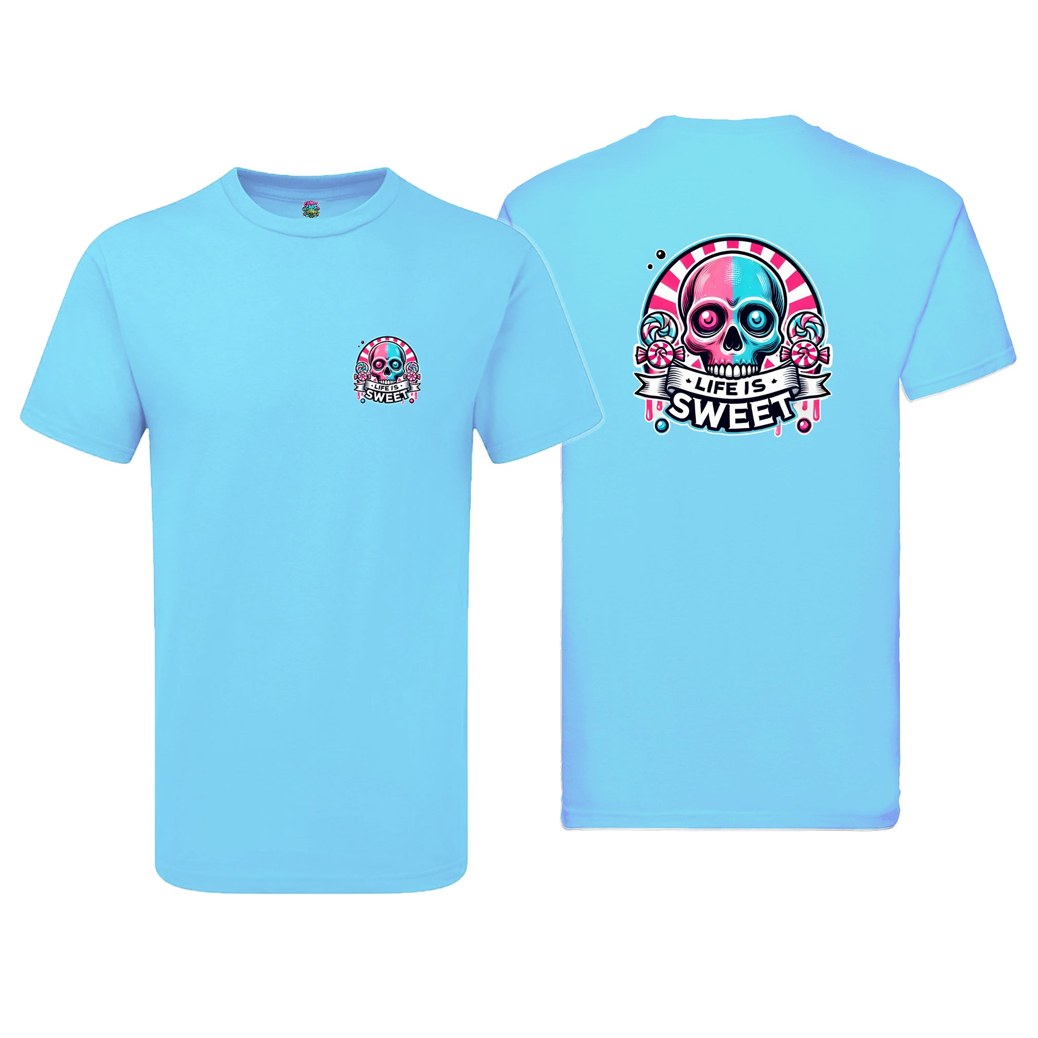Candy Cabs Life Is Sweet 'Skull' (Stripes) Men's Tshirt