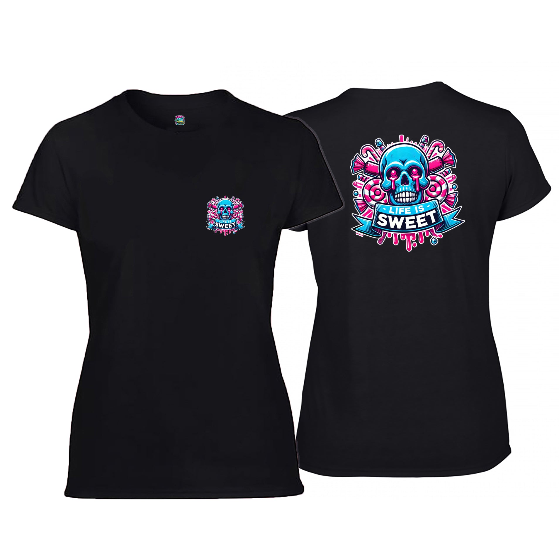 Candy Cabs Life Is Sweet 'Skull' (Sweets) Women's Tshirt