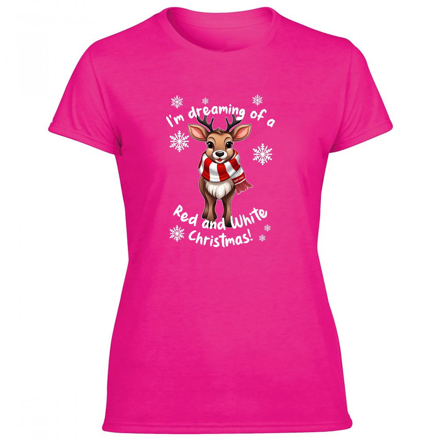 Sheff. United Red & White Christmas Reindeer Women's Tshirt
