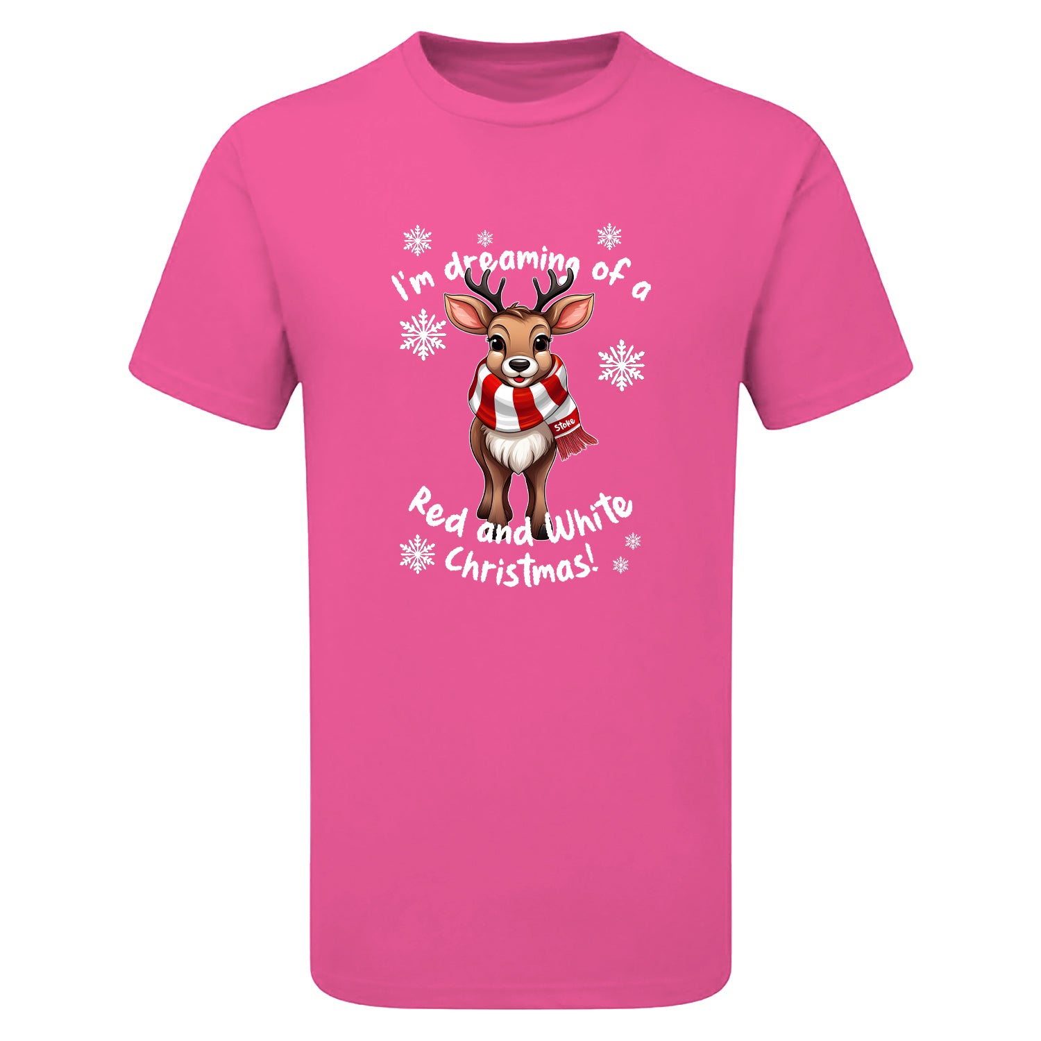 Stoke Red & White Christmas Reindeer Children's Tshirt