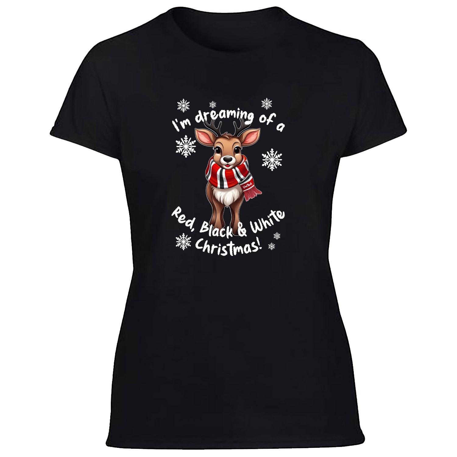 United Red & White Christmas Reindeer Women's Tshirt