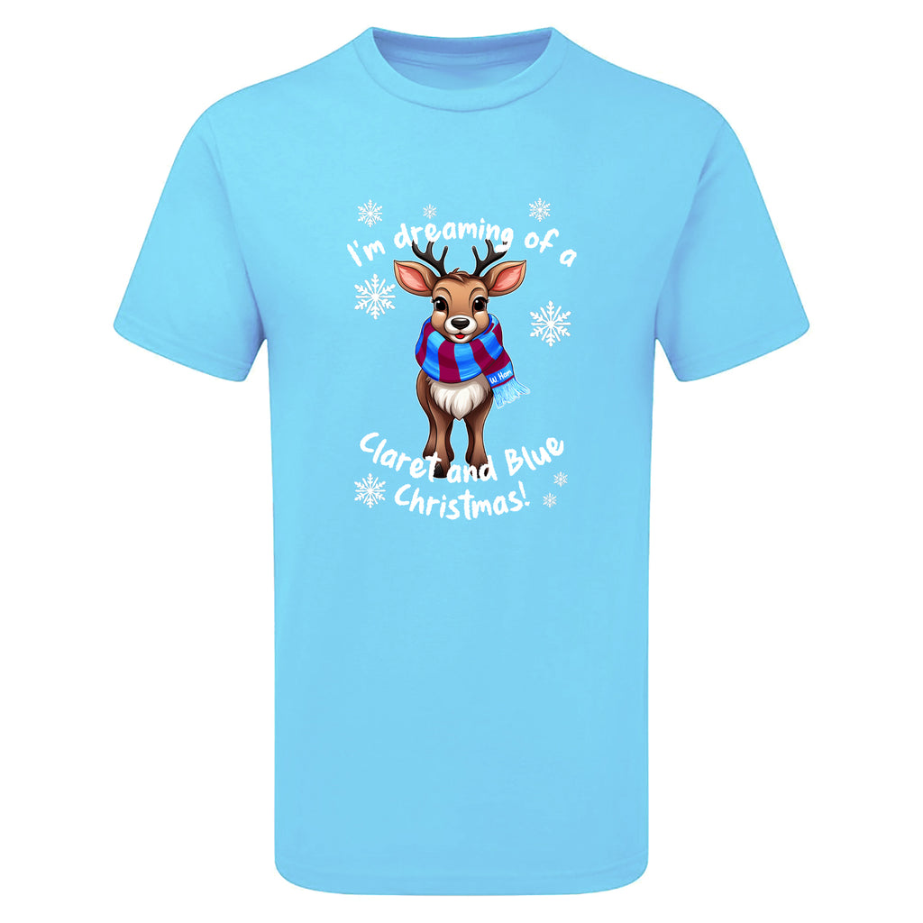 W. Ham Claret & Blue Christmas Reindeer Men's Tshirt