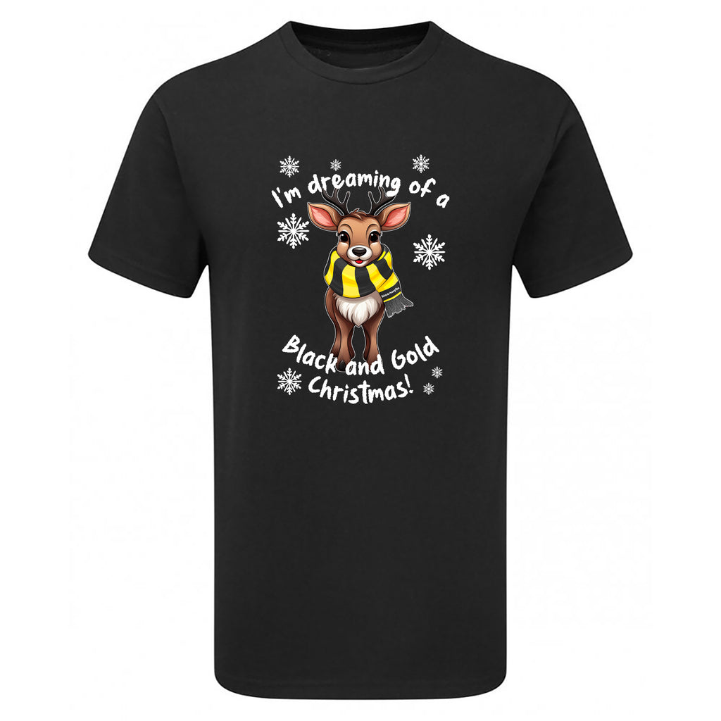 Wolverhampton Black & Gold Christmas Reindeer Children's Tshirt