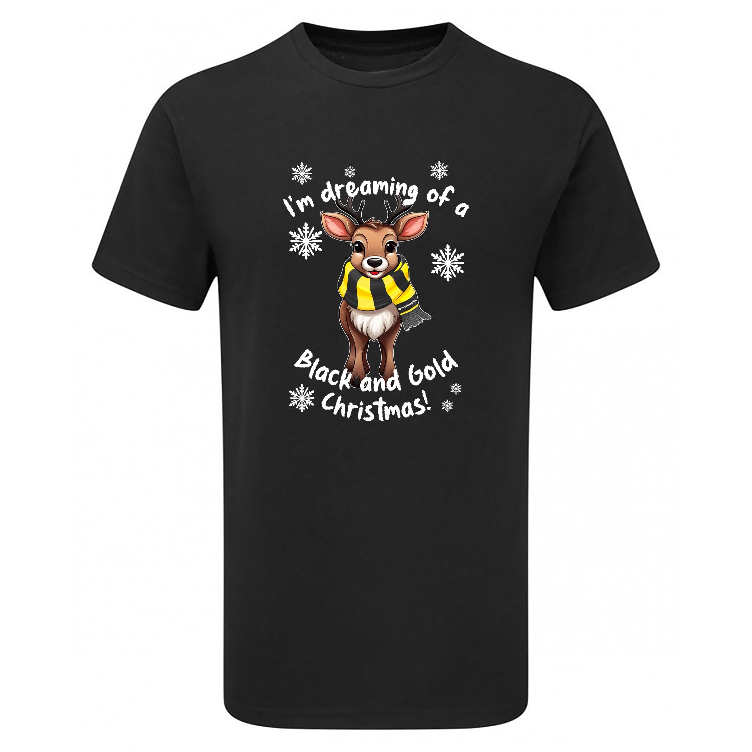 Wolverhampton Black & Gold Christmas Reindeer Children's Tshirt