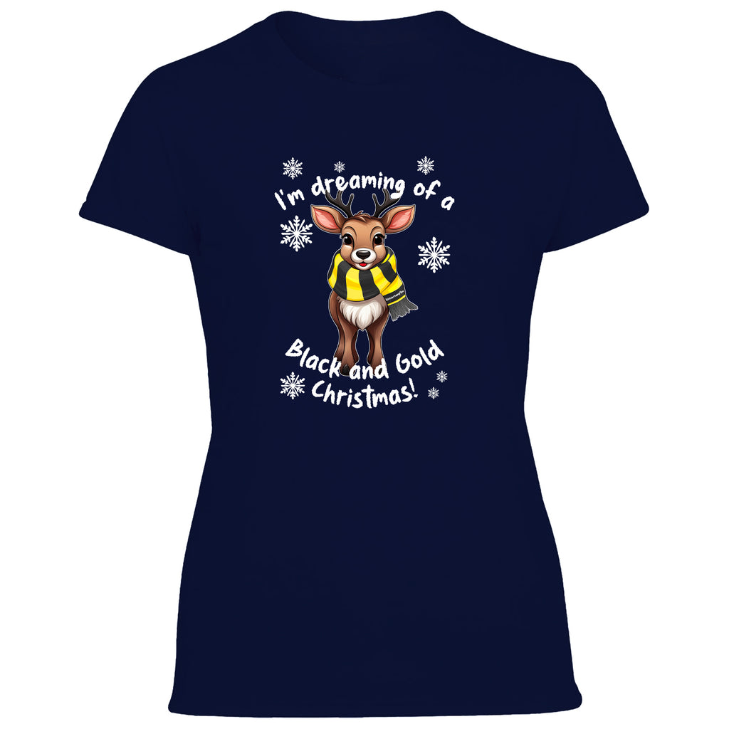 Wolverhampton Black & Gold Christmas Reindeer Women's Tshirt