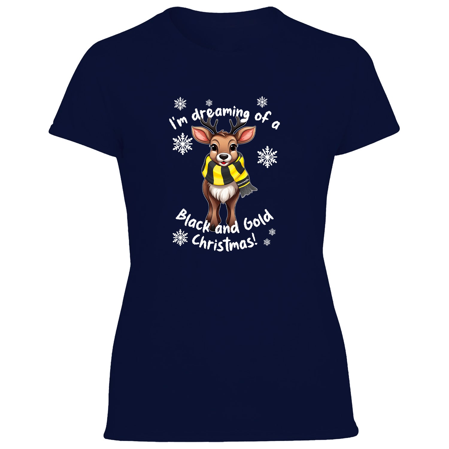 Wolverhampton Black & Gold Christmas Reindeer Women's Tshirt