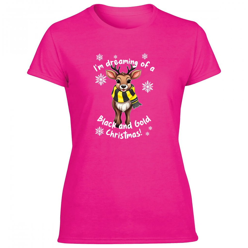 Wolverhampton Black & Gold Christmas Reindeer Women's Tshirt