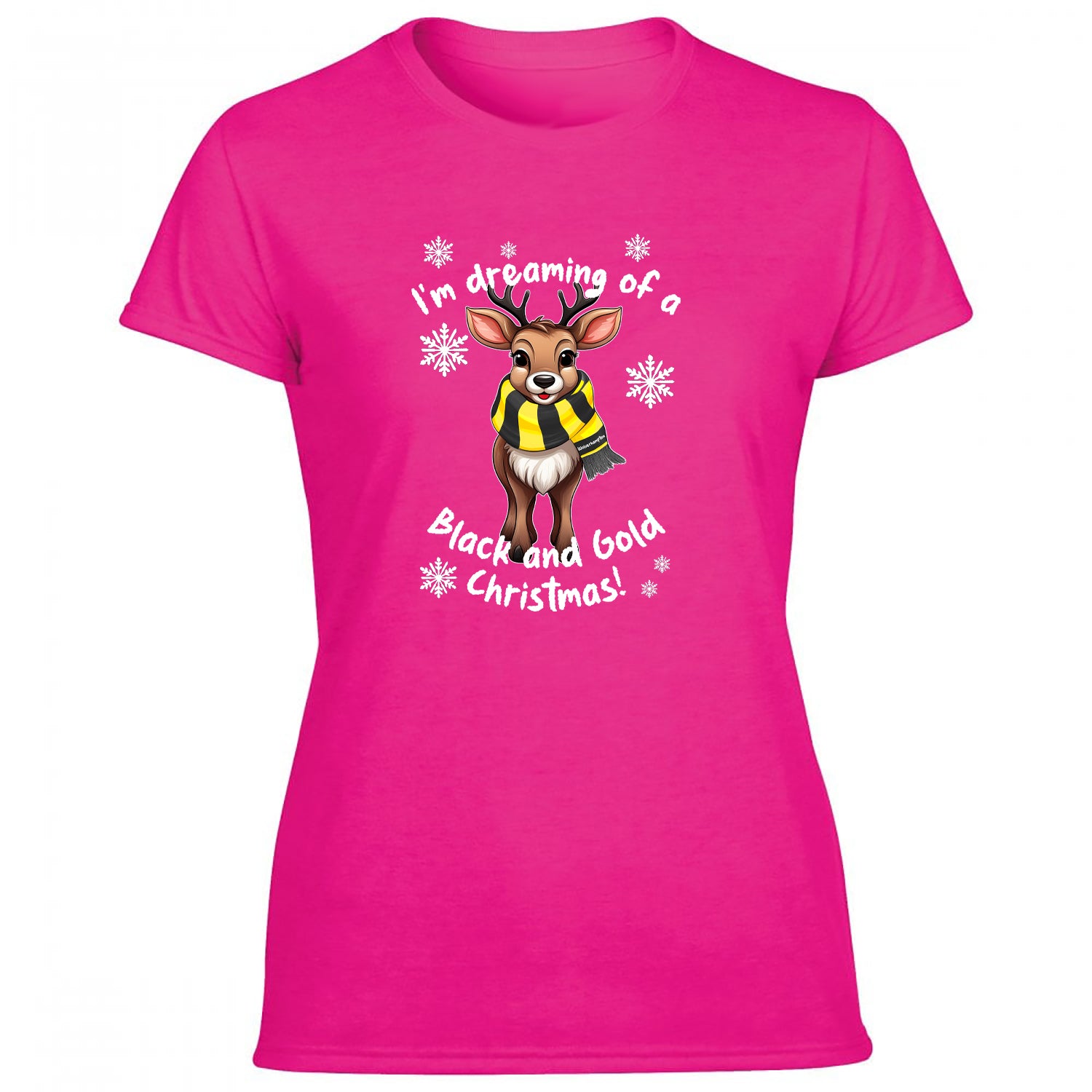 Wolverhampton Black & Gold Christmas Reindeer Women's Tshirt