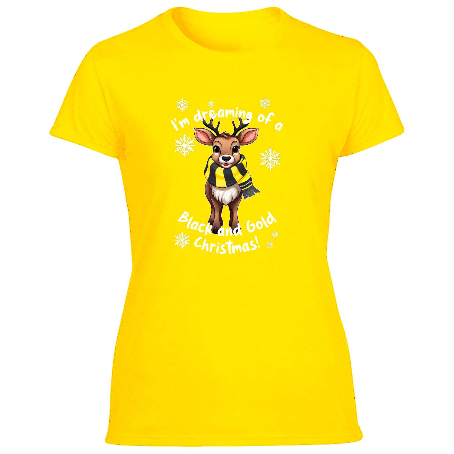 Wolverhampton Black & Gold Christmas Reindeer Women's Tshirt