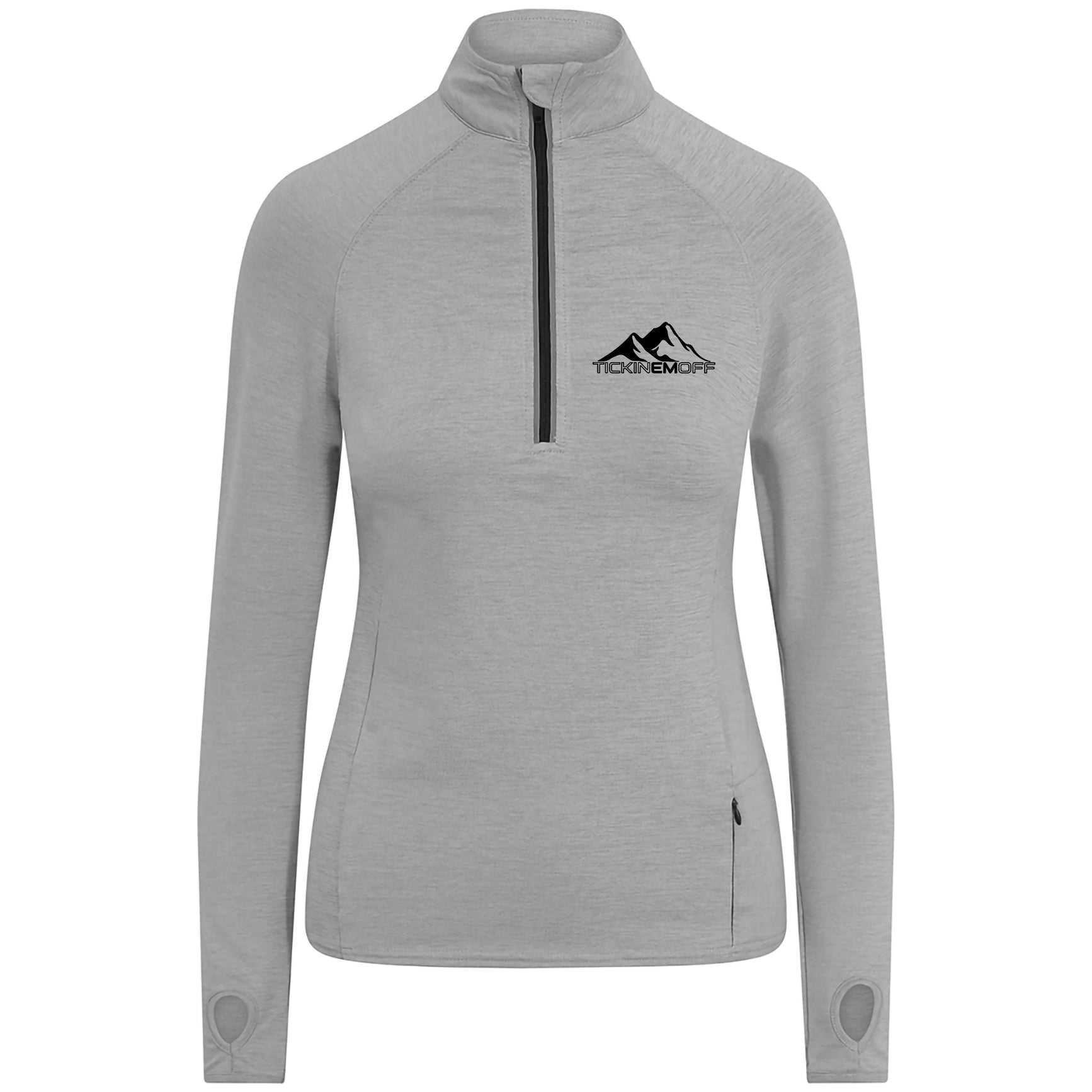 TickinEmOff Women's MOISTURE WICKING Cool-Flex™ Half Zip Top