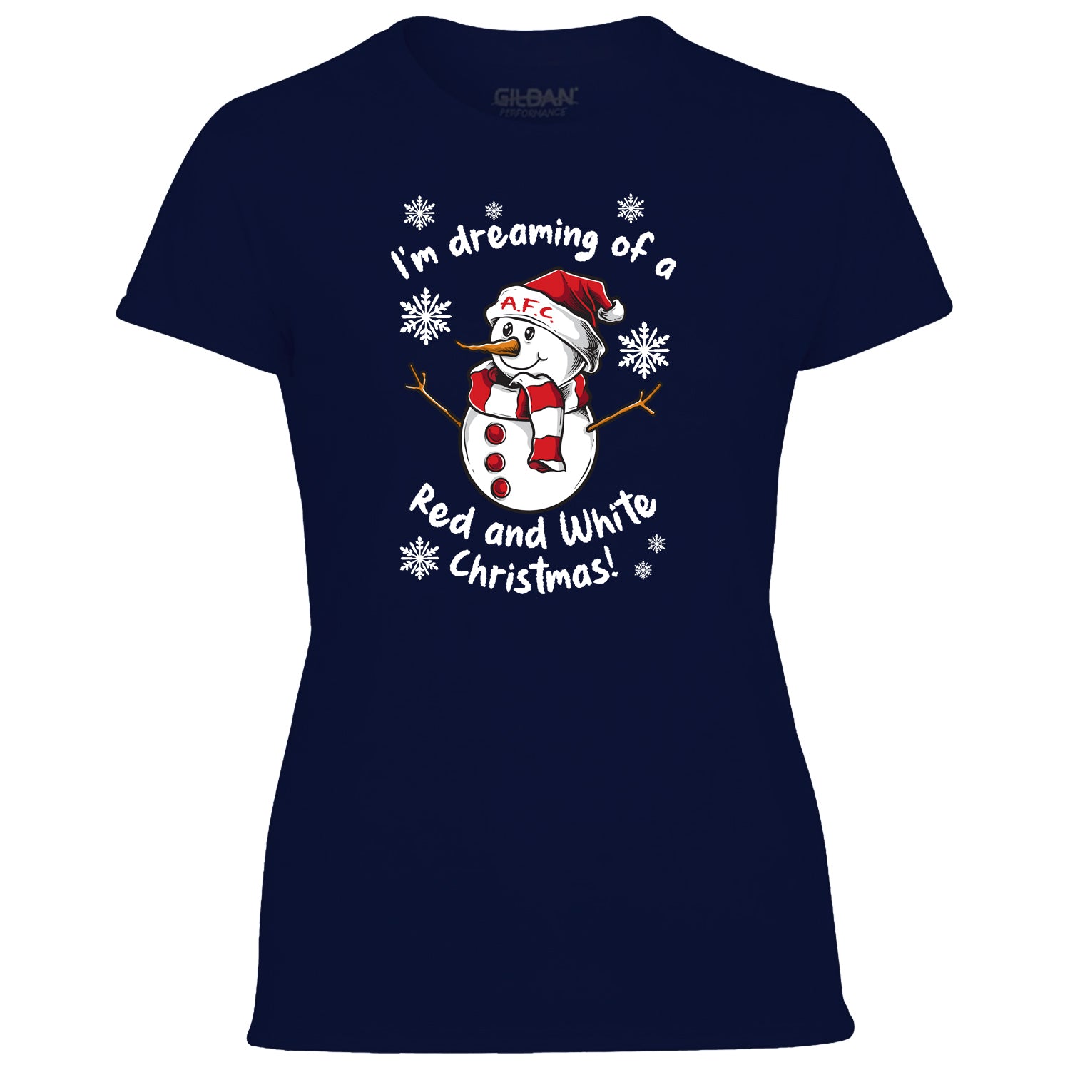 AFC Red & White Christmas Snowman Women's Tshirt