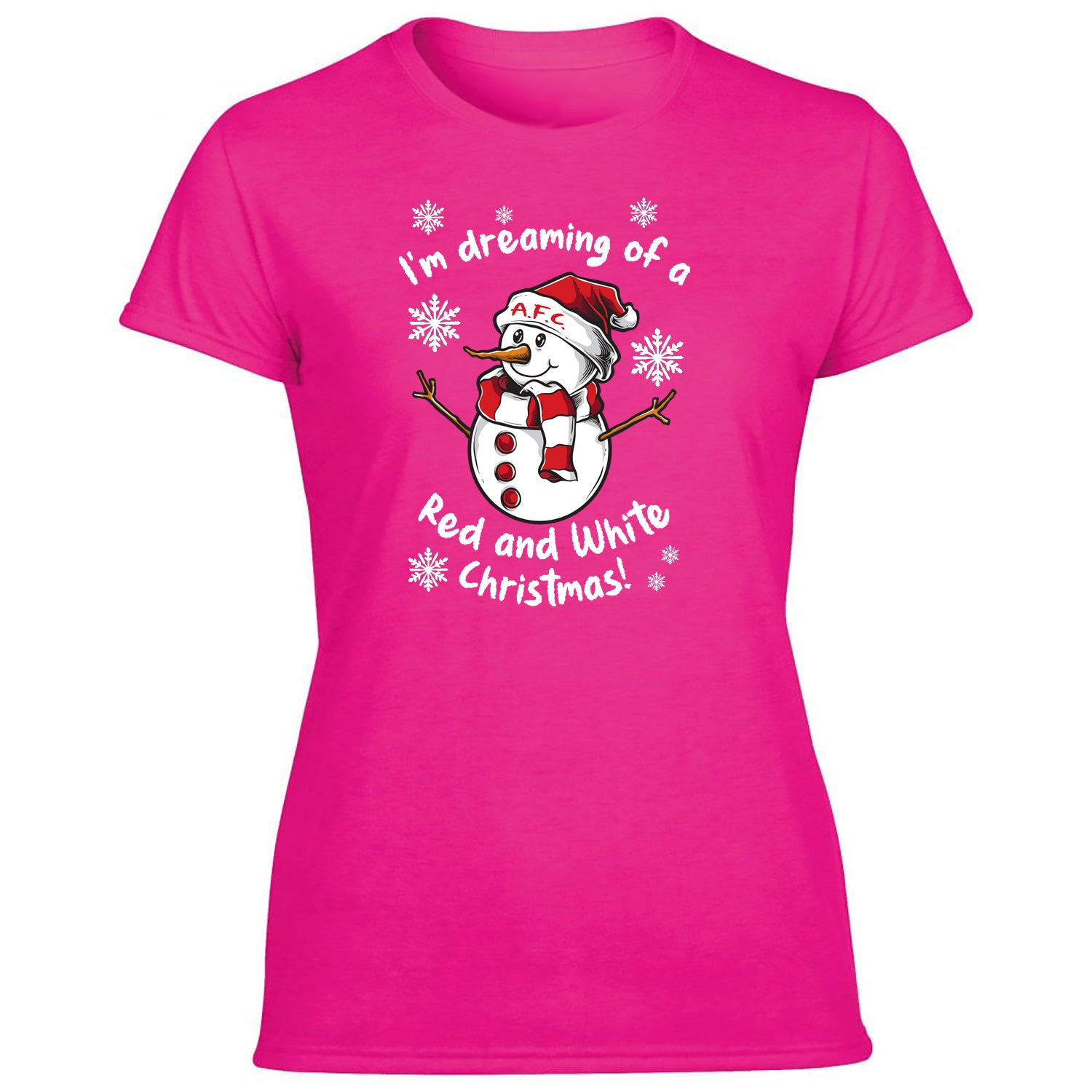 AFC Red & White Christmas Snowman Women's Tshirt