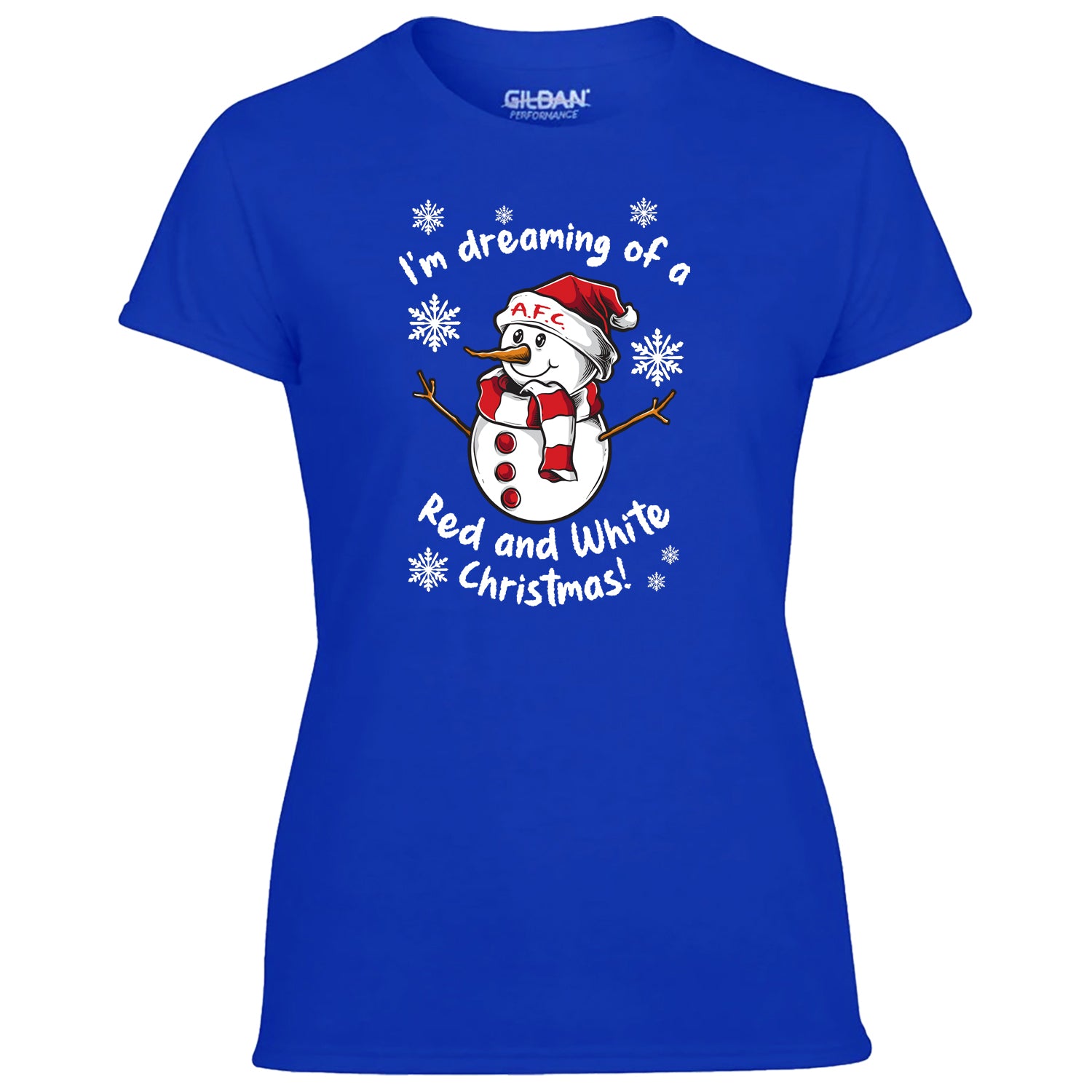 AFC Red & White Christmas Snowman Women's Tshirt