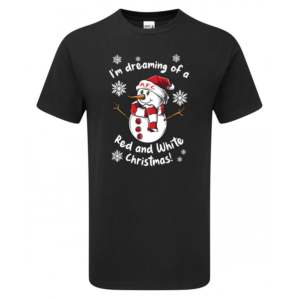 AFC Red & White Christmas Snowman Men's Tshirt