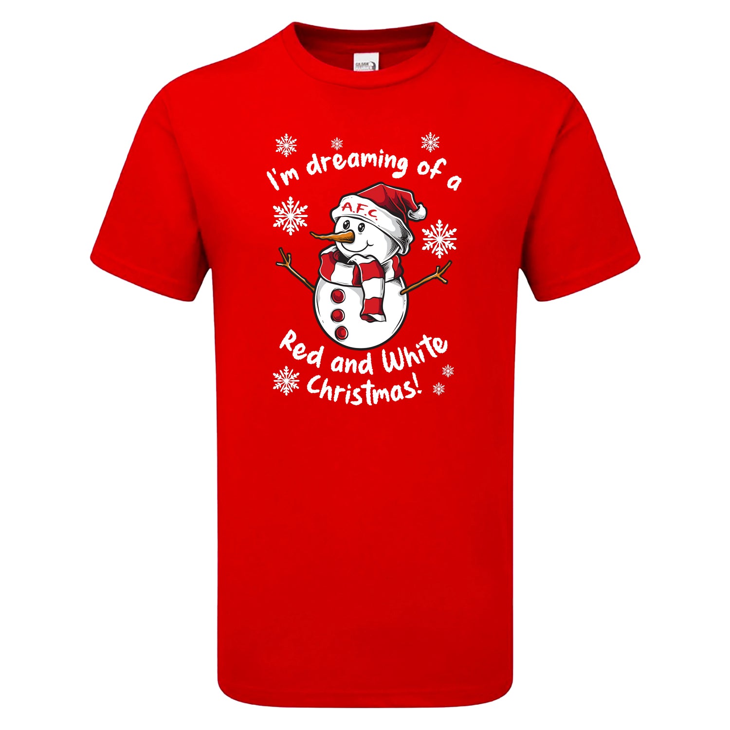 AFC Red & White Christmas Snowman Men's Tshirt