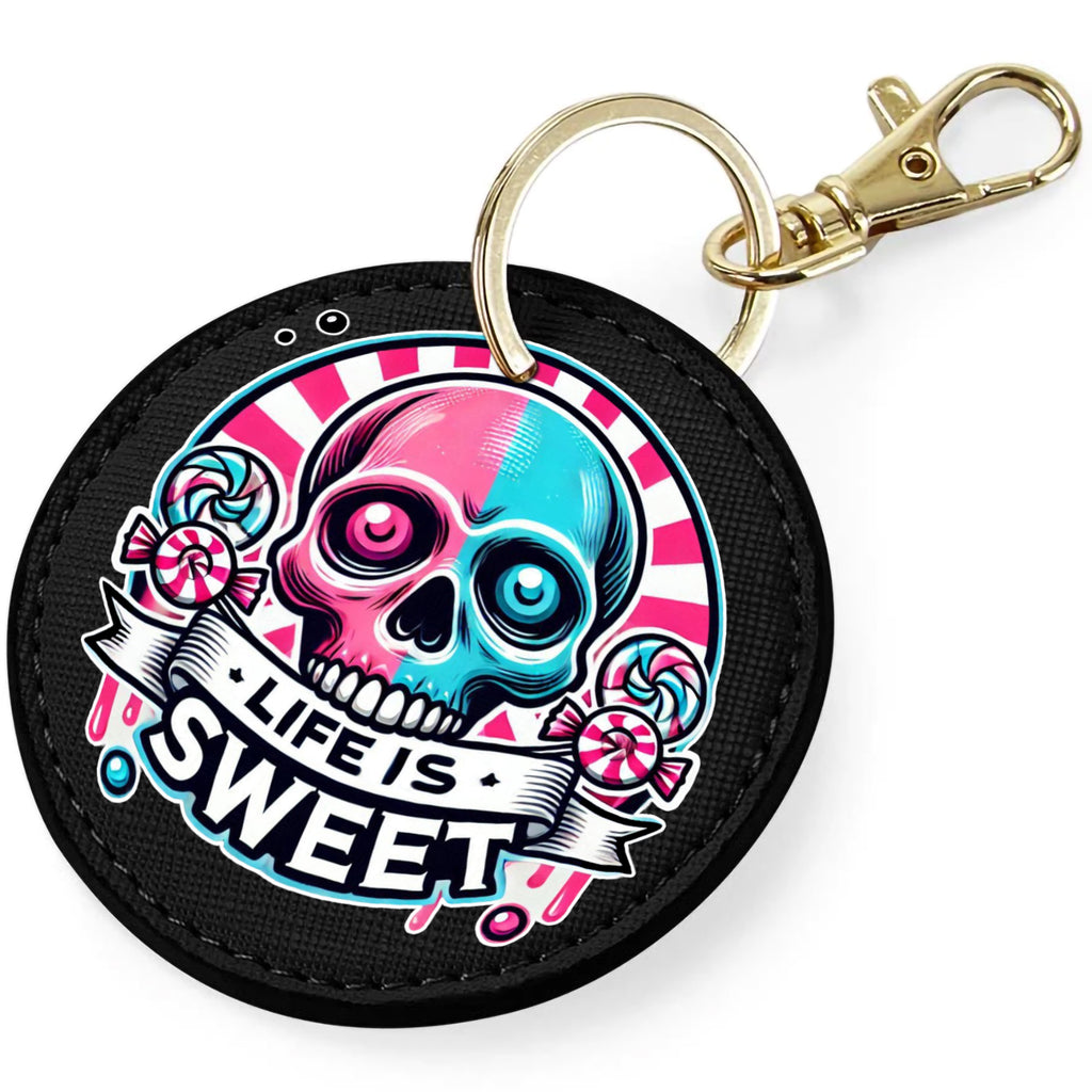 Candy Cabs Life Is Sweet 'Skull' (Stripes) Keyring Bag Charm
