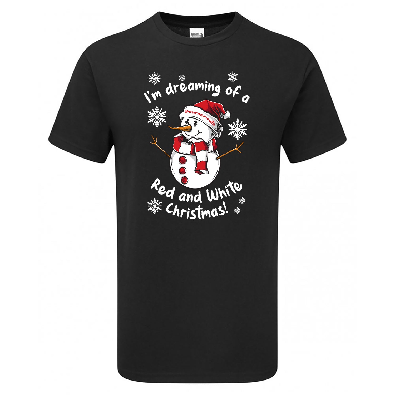 Bournemouth Red & White Christmas Snowman Men's Tshirt