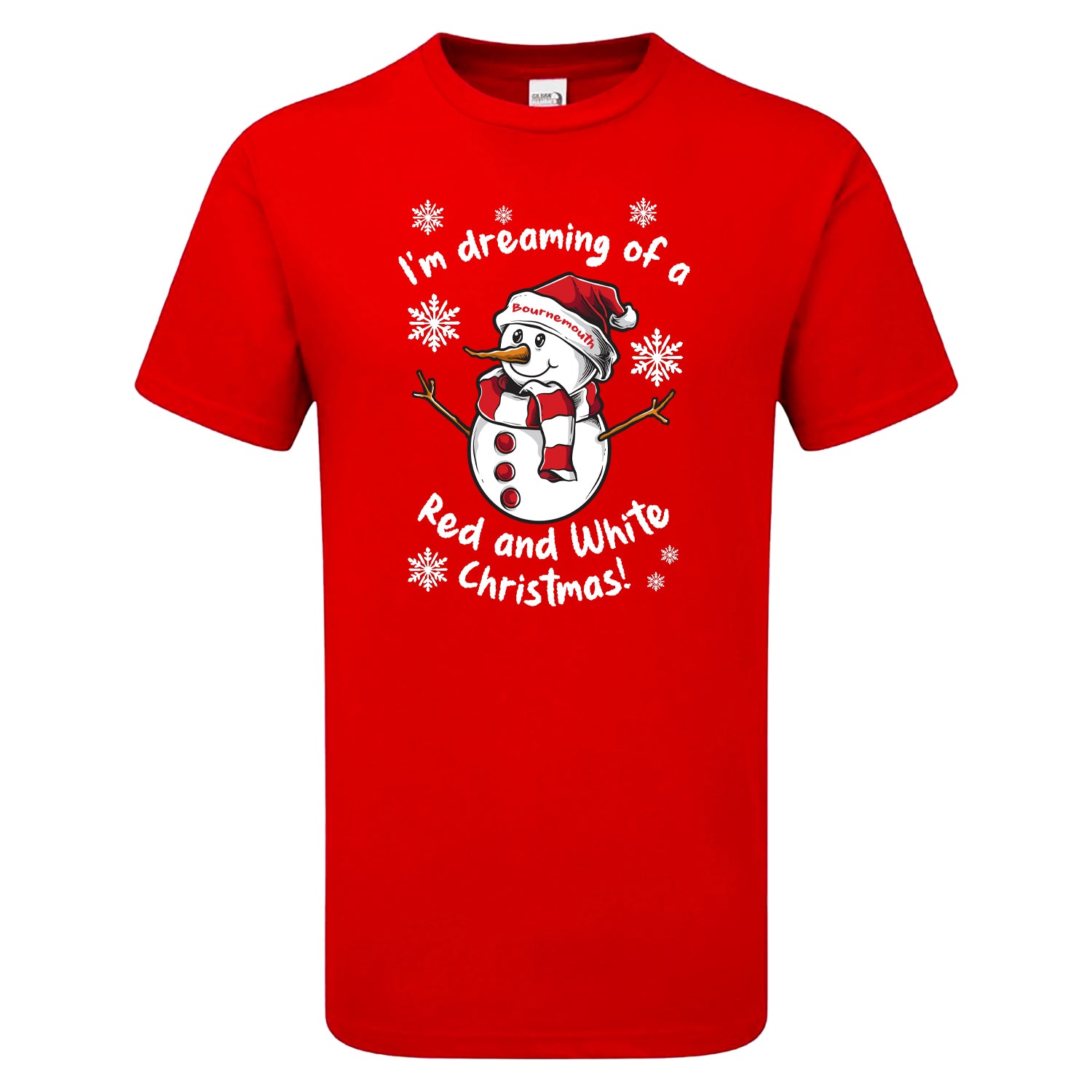 Bournemouth Red & White Christmas Snowman Men's Tshirt