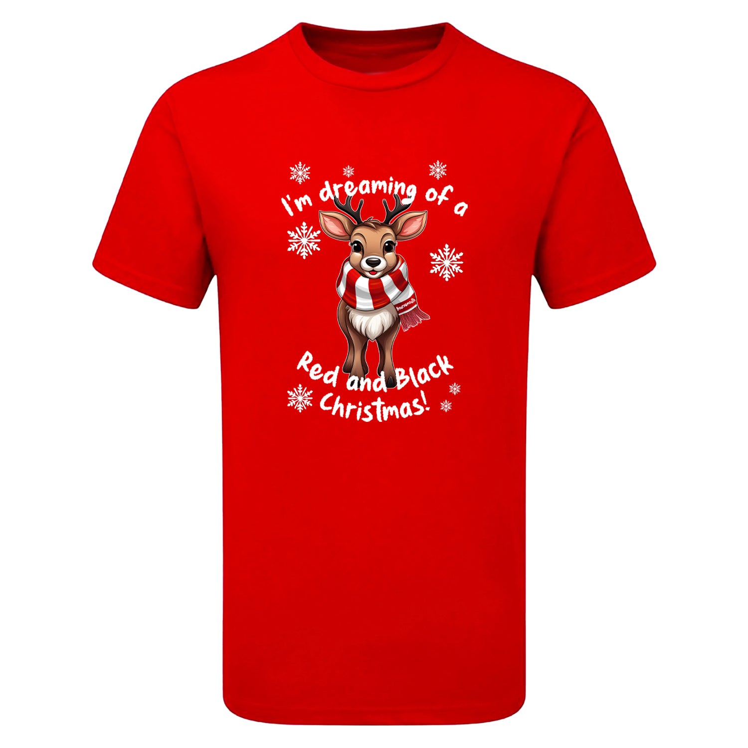 Bournemouth Red & White Christmas Reindeer Children's Tshirt