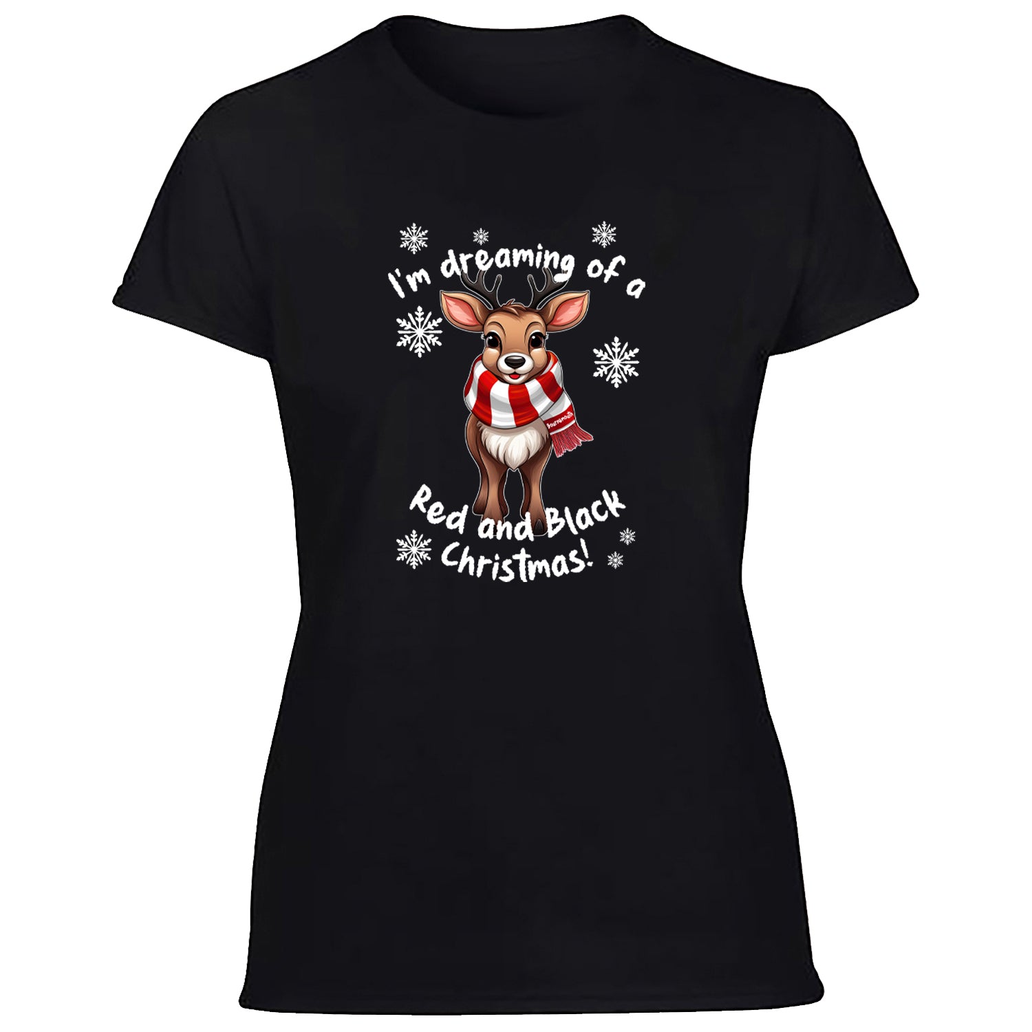 Bournemouth Red & White Christmas Reindeer Women's Tshirt
