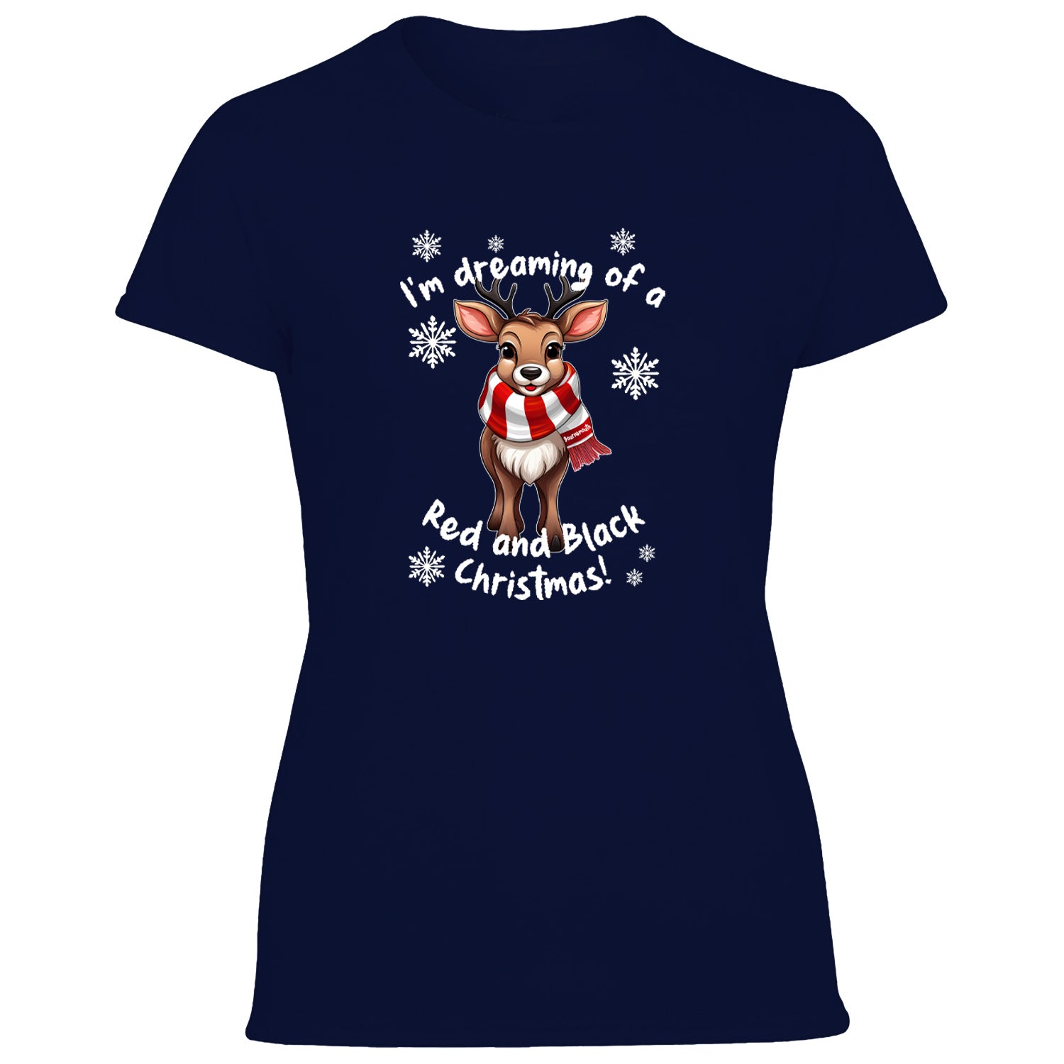 Bournemouth Red & White Christmas Reindeer Women's Tshirt