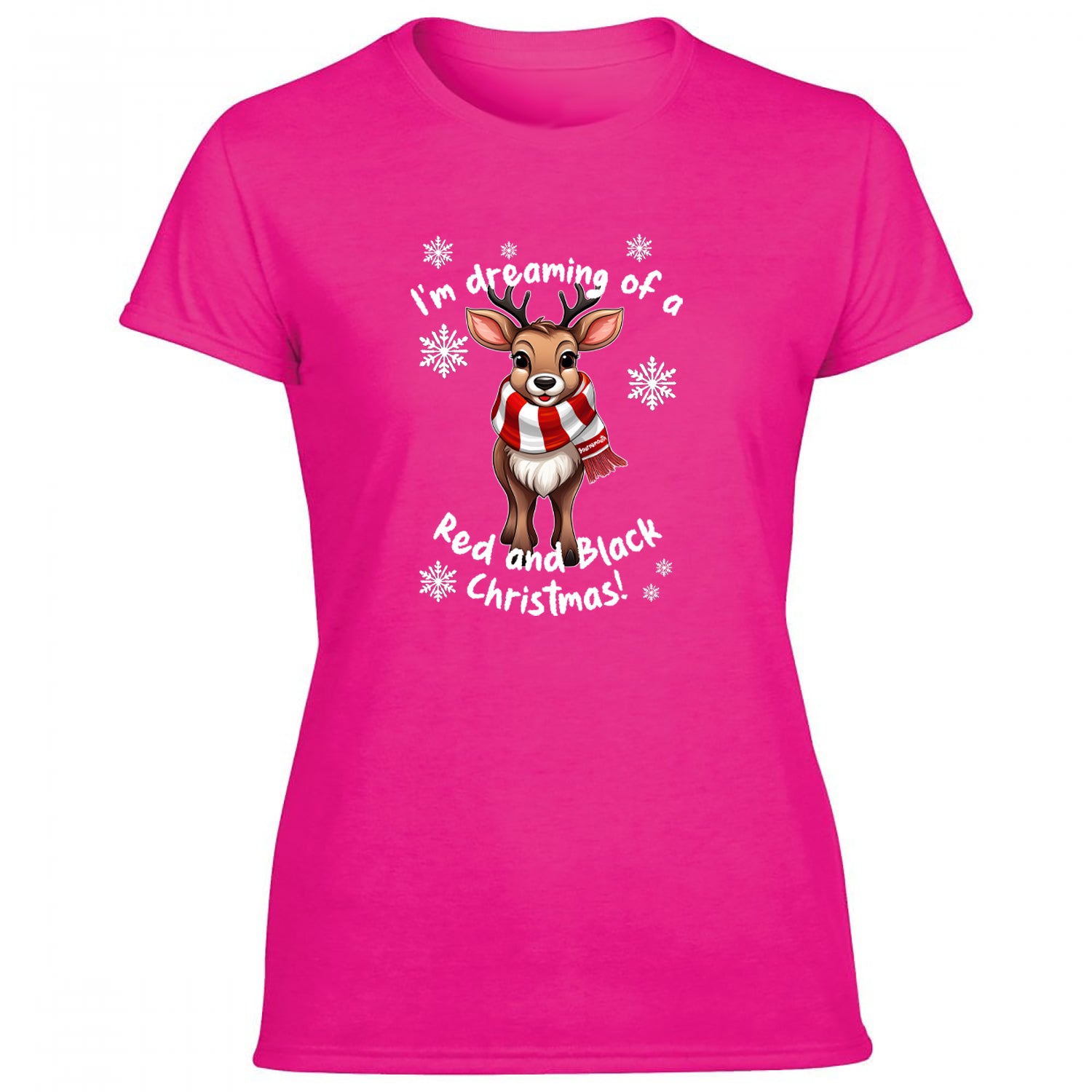 Bournemouth Red & White Christmas Reindeer Women's Tshirt