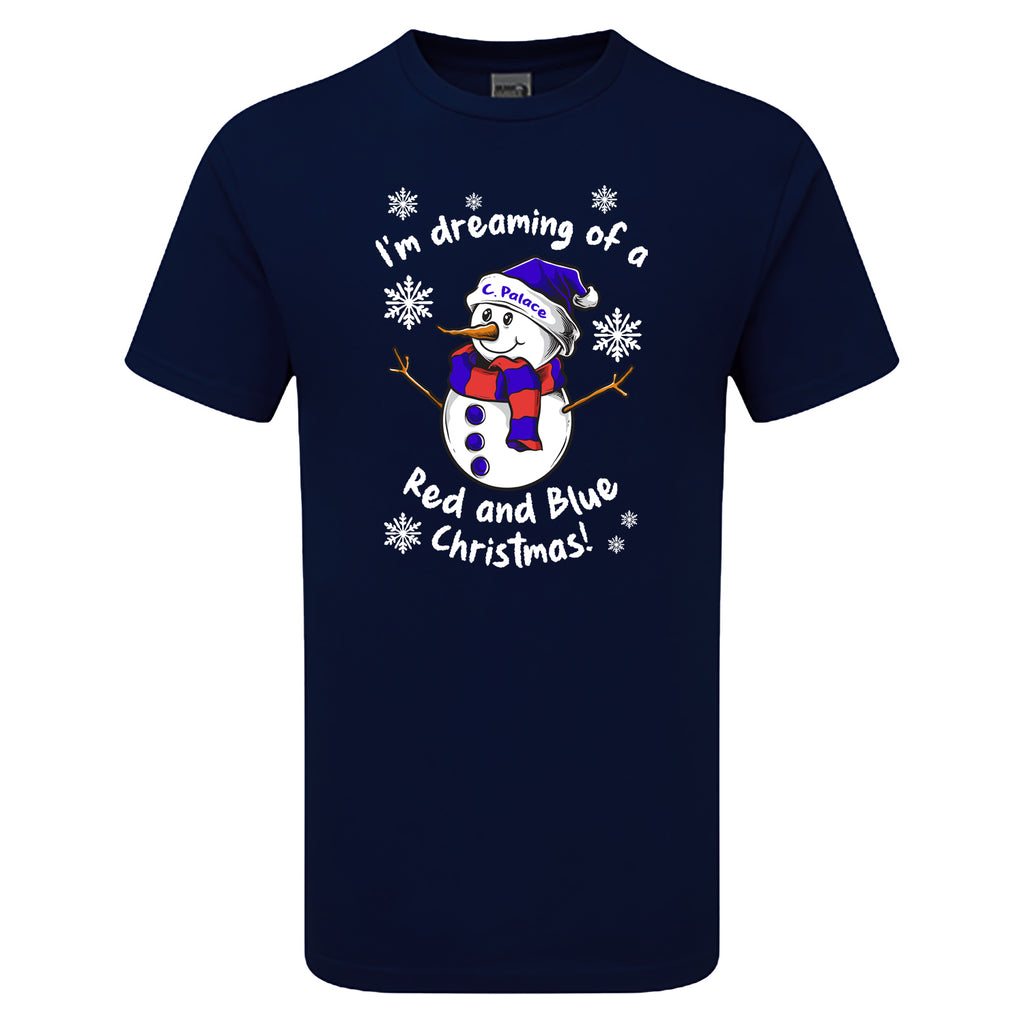 C. Palace Red & Blue Christmas Snowman Men's Tshirt
