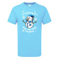City Blue & White Christmas Snowman Men's Tshirt