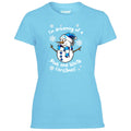City Blue & White Christmas Snowman Women's Tshirt