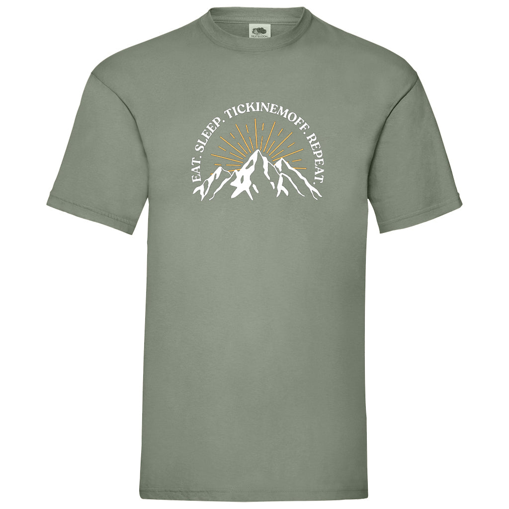 TickinEmOff Men's Tshirt FOTL (Eat. Sleep. TickinEmOff. Repeat.)