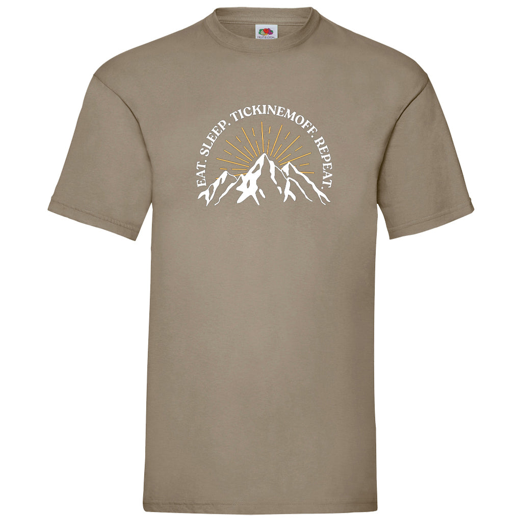 TickinEmOff Men's Tshirt FOTL (Eat. Sleep. TickinEmOff. Repeat.)
