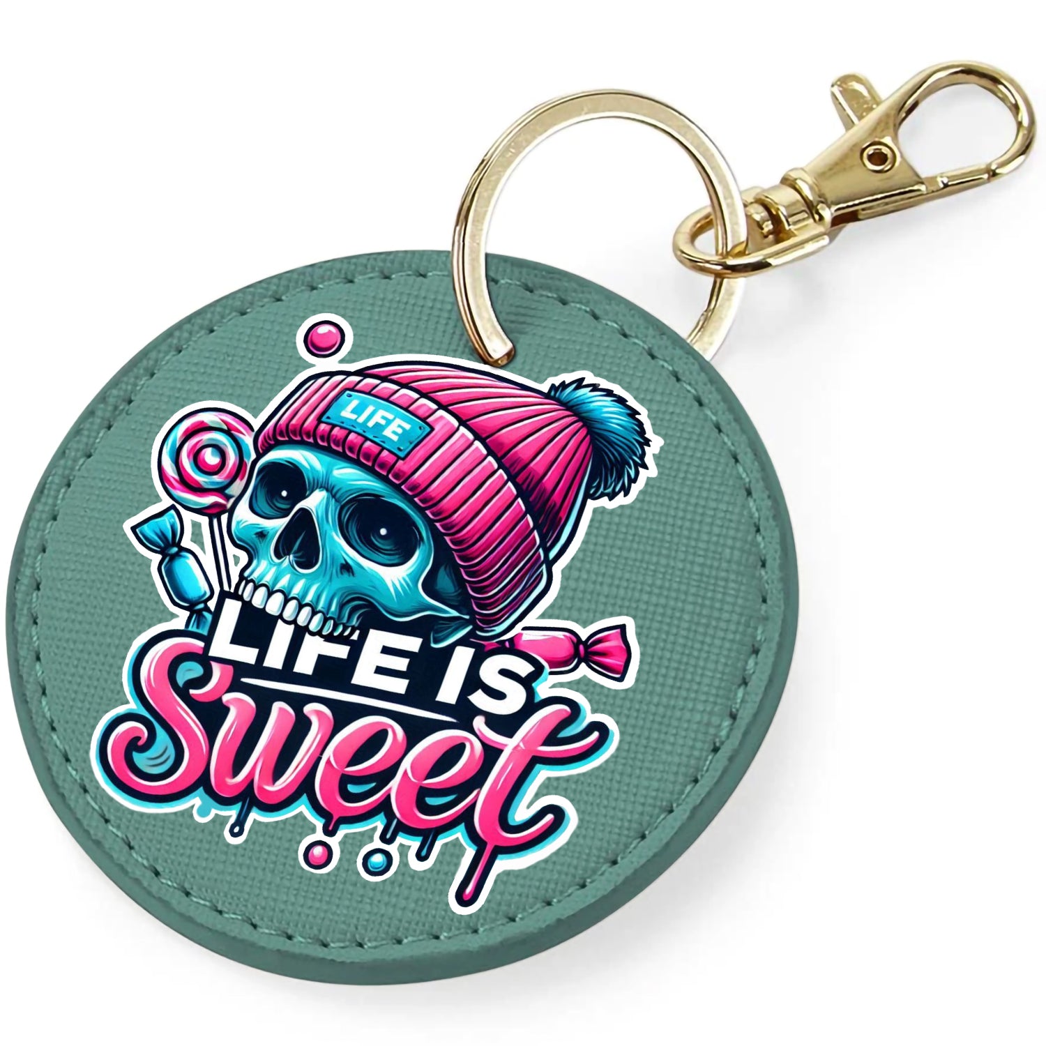 Candy Cabs Life Is Sweet 'Skull' (Bobble Hat) Keyring Bag Charm