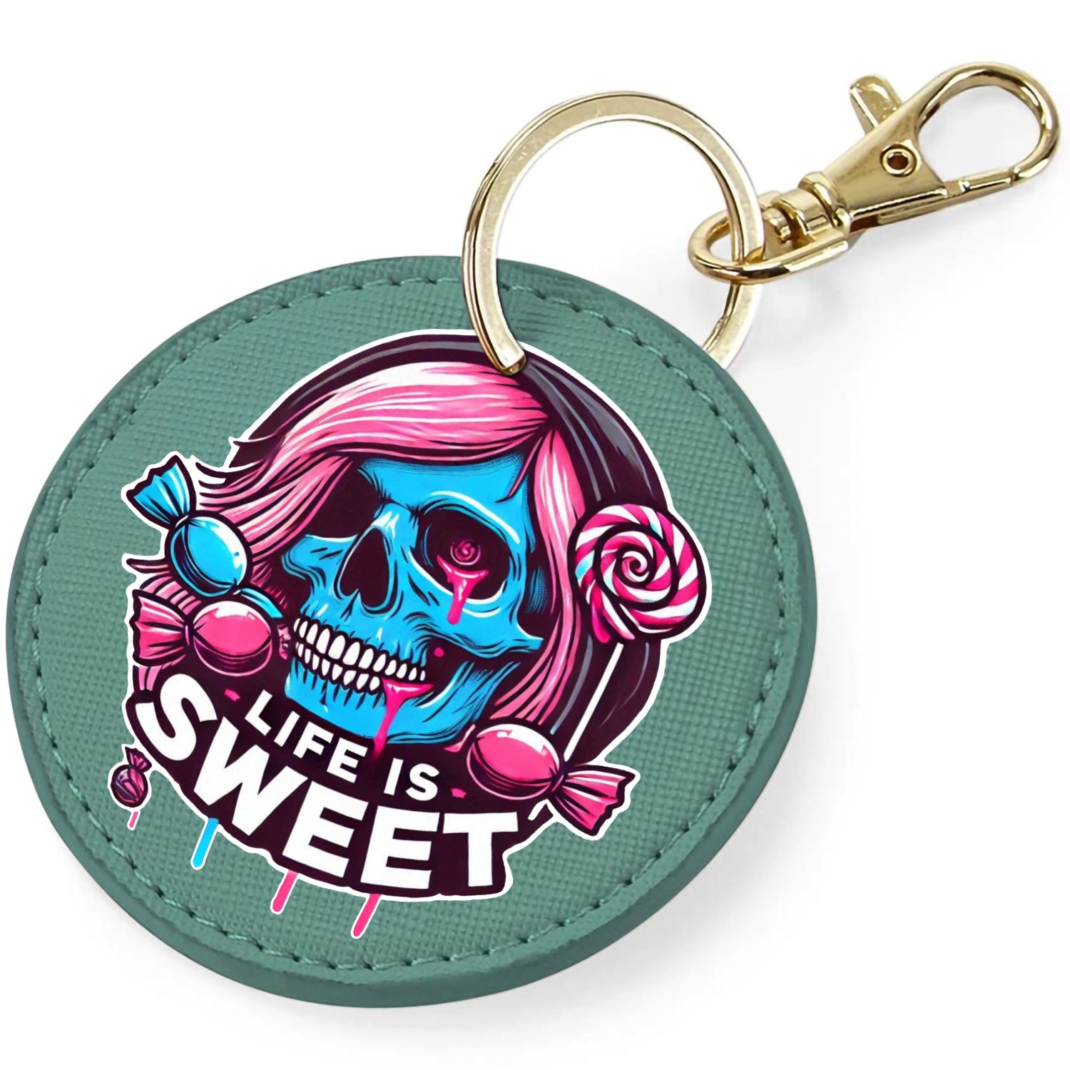 Candy Cabs Life Is Sweet 'Skull' (Long Hair) Keyring Bag Charm