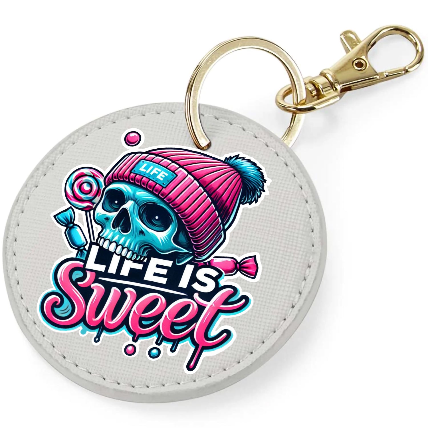 Candy Cabs Life Is Sweet 'Skull' (Bobble Hat) Keyring Bag Charm
