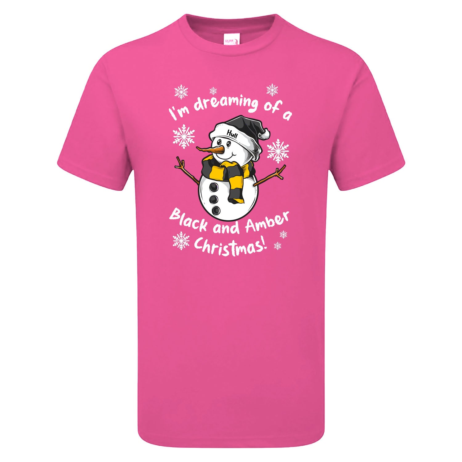 Hull Black & Amber Christmas Snowman Children's Tshirt
