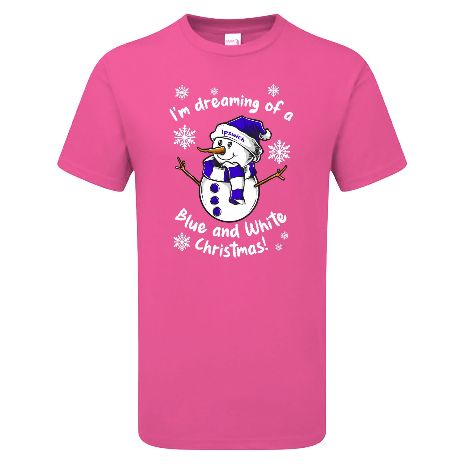 Ipswich Blue & White Christmas Snowman Children's Tshirt