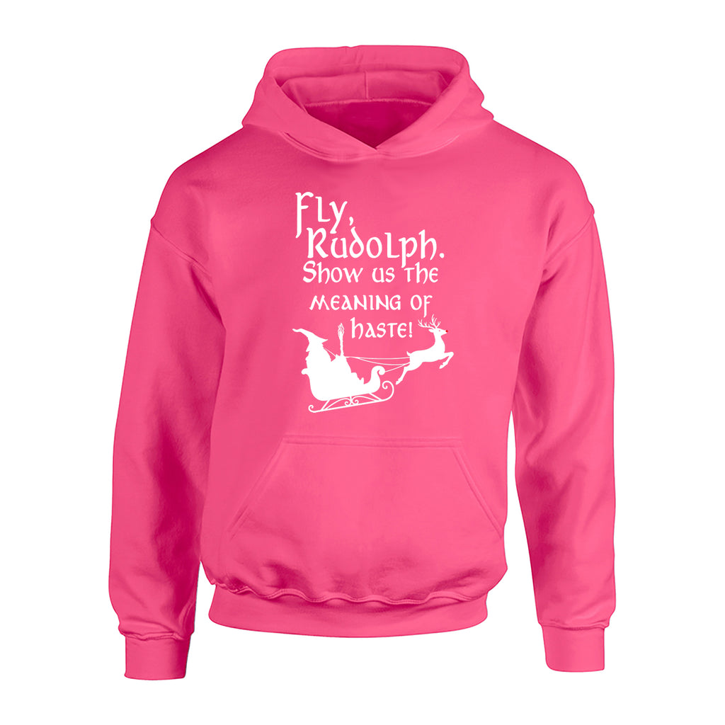 Fly Rudolph Show Us The Meaning Of Haste Children's Hoodie
