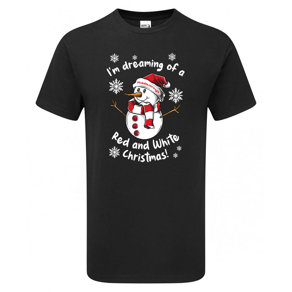 Middlesborough Red & White Christmas Snowman Children's Tshirt