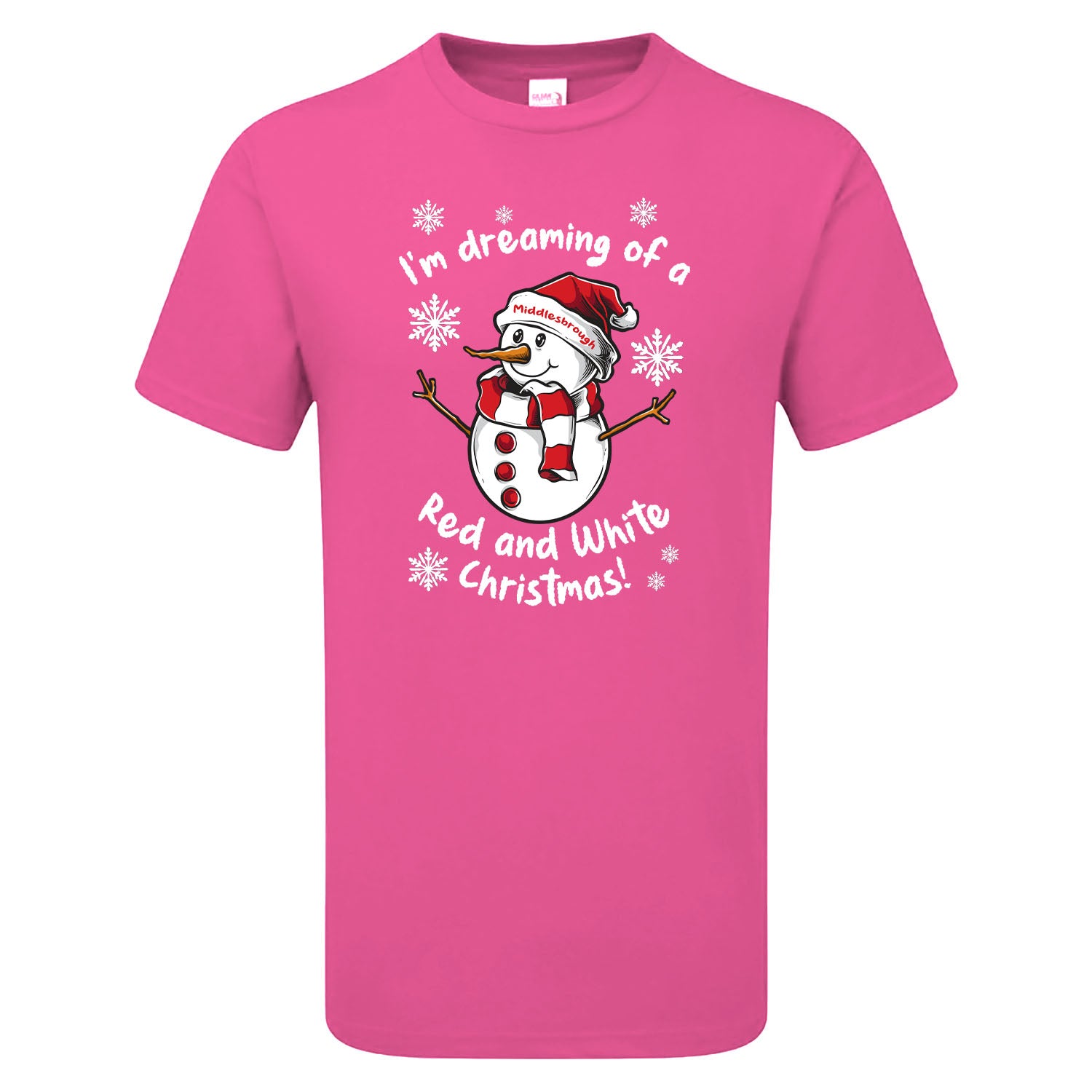 Middlesborough Red & White Christmas Snowman Children's Tshirt