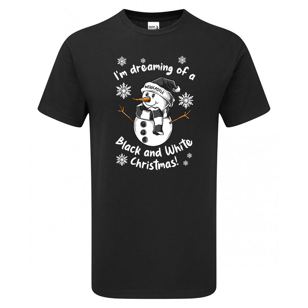 Newcastle Black & White Christmas Snowman Men's Tshirt