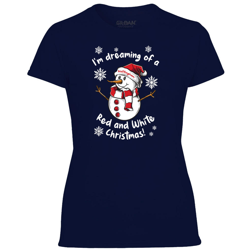 Nottingham Red & White Christmas Snowman Women's Tshirt