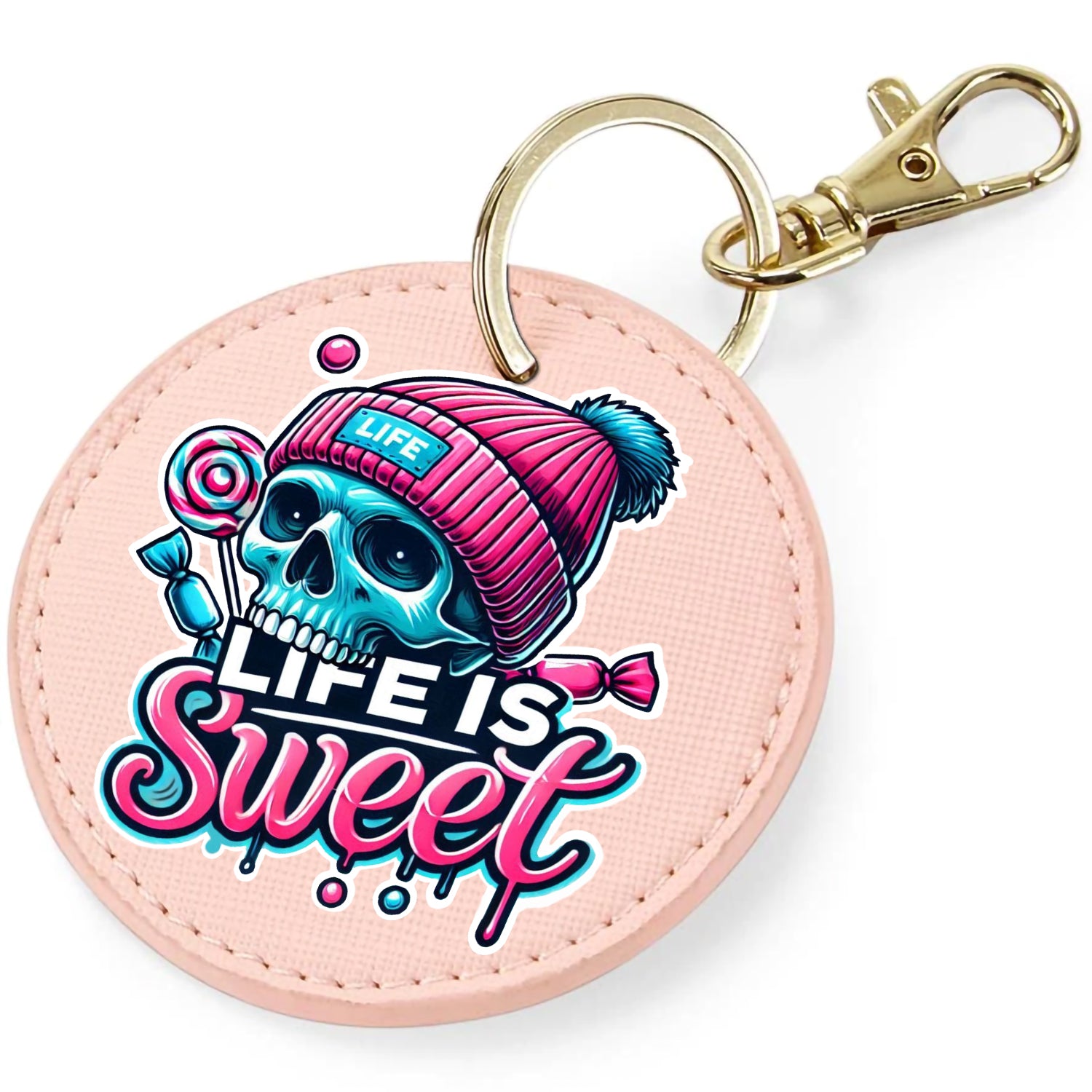Candy Cabs Life Is Sweet 'Skull' (Bobble Hat) Keyring Bag Charm