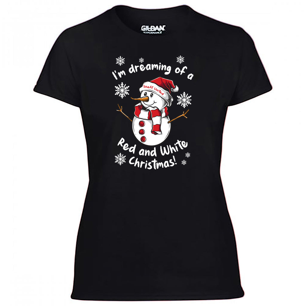 Sheff. United Red & White Christmas Snowman Women's Tshirt