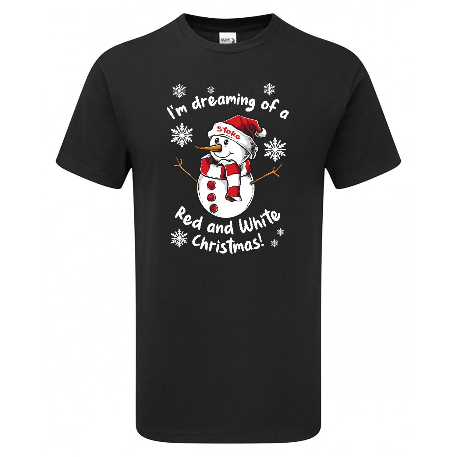 Stoke Red & White Christmas Snowman Children's Tshirt