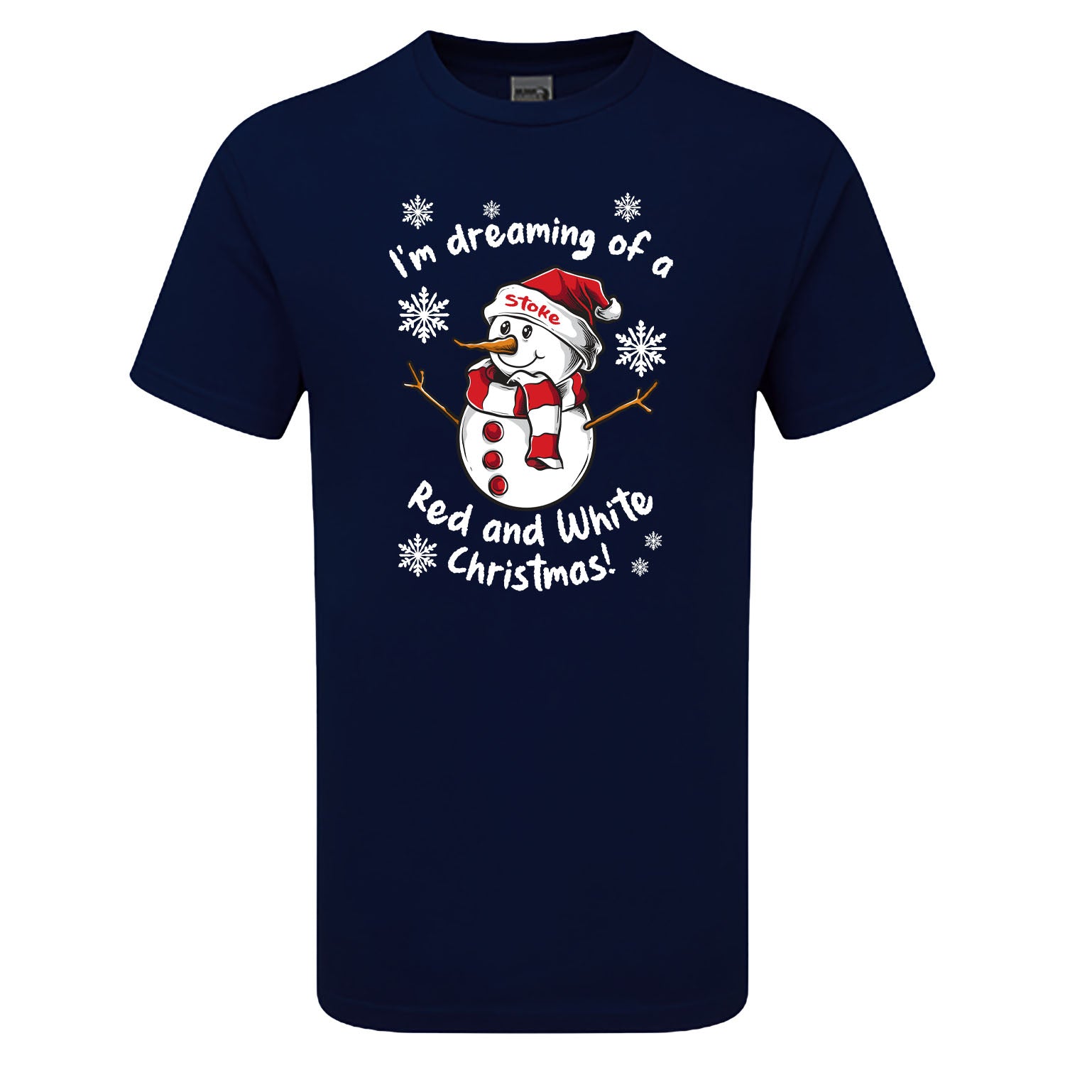 Stoke Red & White Christmas Snowman Children's Tshirt
