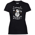 Swansea Black & White Christmas Snowman Women's Tshirt