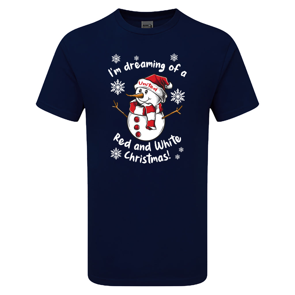 United Red & White Christmas Snowman Men's Tshirt