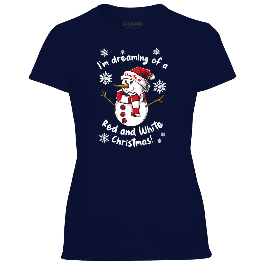 United Red & White Christmas Snowman Women's Tshirt