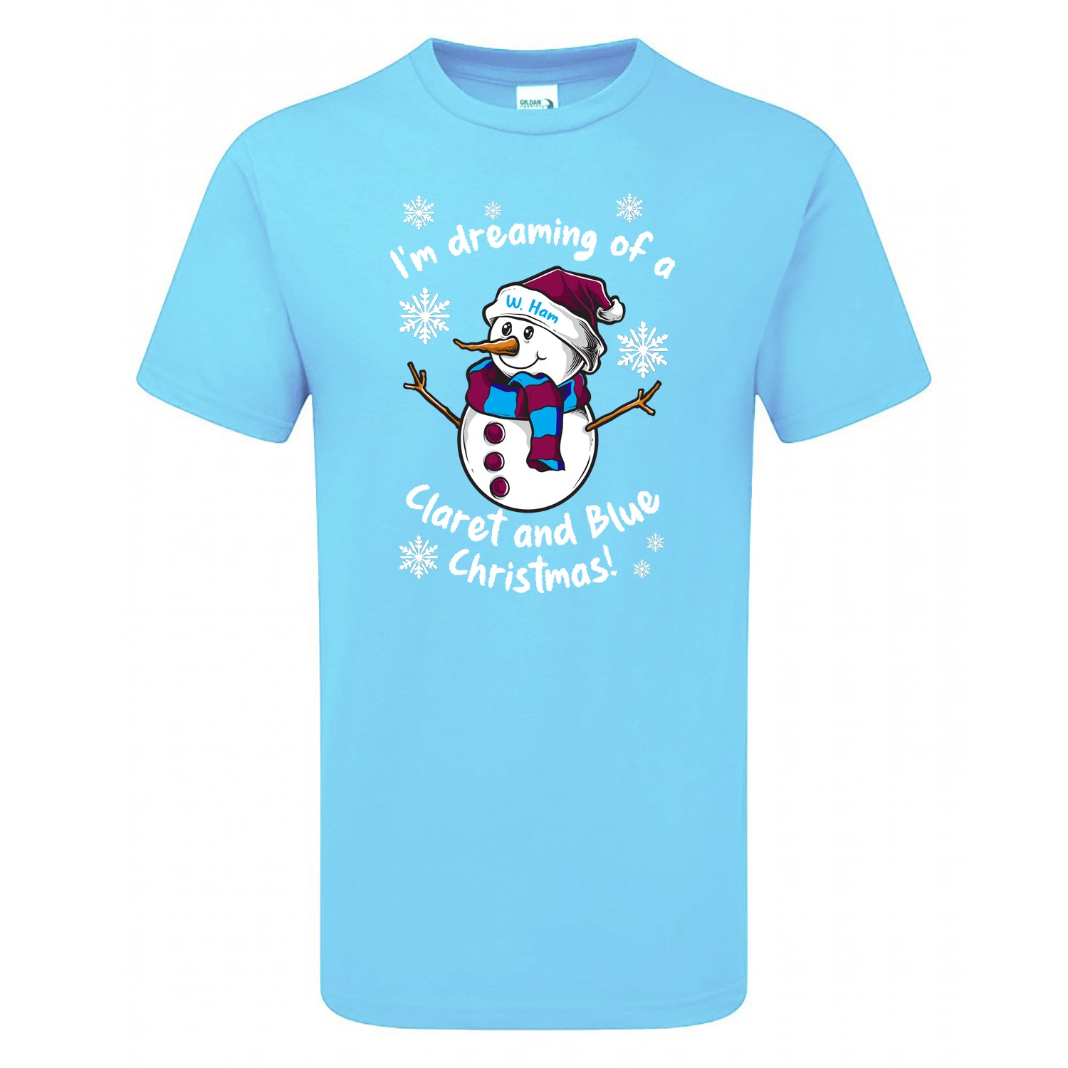 W. Ham Claret & Blue Christmas Snowman Children's Tshirt